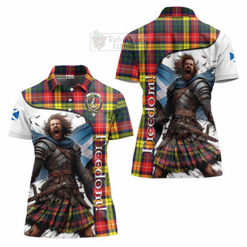 Dewar Crest Tartan Women's Polo Shirt Inspired by the Freedom of Scottish Warrior - Tartan Vibes Clothing