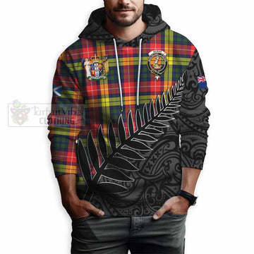 Dewar Crest Tartan Hoodie with New Zealand Silver Fern Half Style - Tartan Vibes Clothing