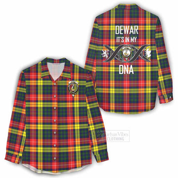 Dewar Tartan Women's Casual Shirt with Family Crest DNA In Me Style - Tartan Vibes Clothing
