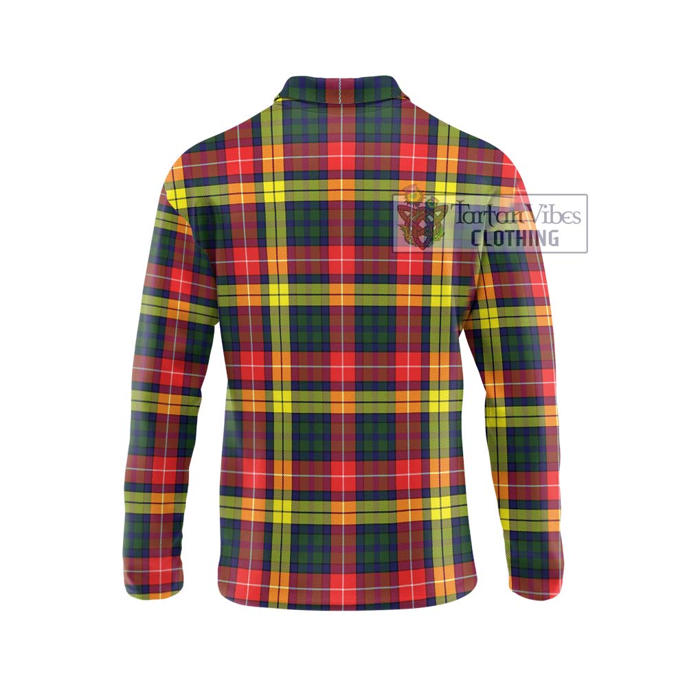 Dewar Tartan Long Sleeve Polo Shirt with Family Crest DNA In Me Style - Tartan Vibes Clothing