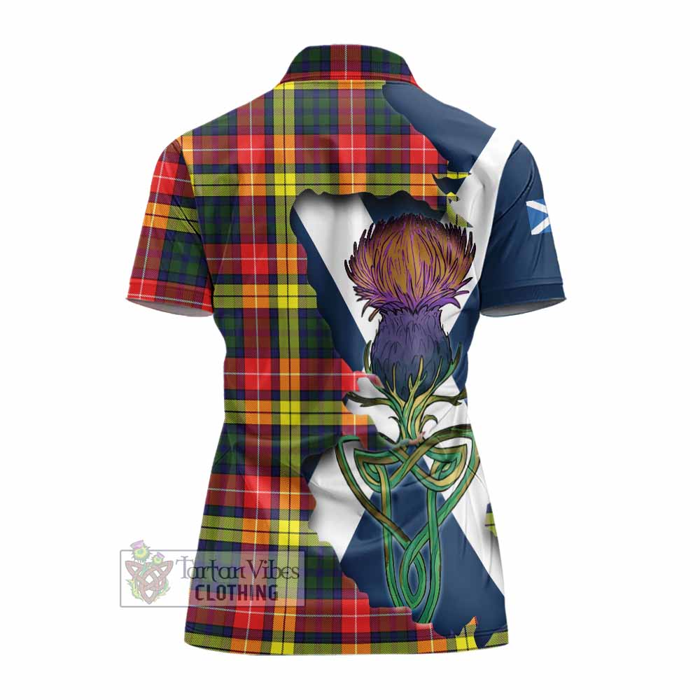 Dewar Tartan Family Crest Women's Polo Shirt Scottish Thistle Celtic Inspired - Tartan Vibes Clothing