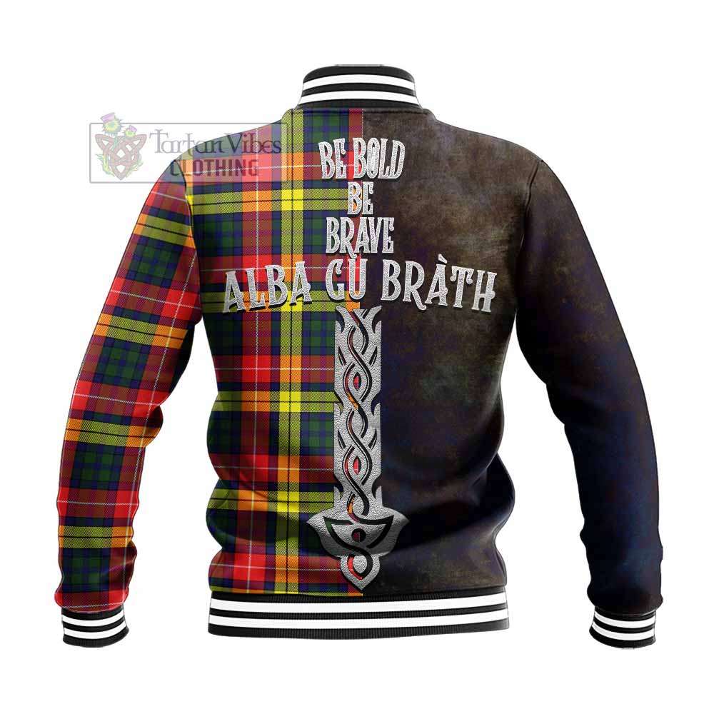 Dewar Tartan Family Crest Baseball Jacket Alba Gu Brath Be Brave Lion Ancient Style - Tartan Vibes Clothing