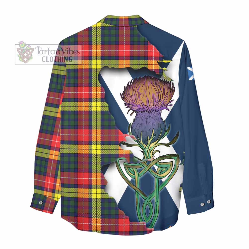Dewar Tartan Family Crest Women's Casual Shirt Scottish Thistle Celtic Inspired - Tartan Vibes Clothing