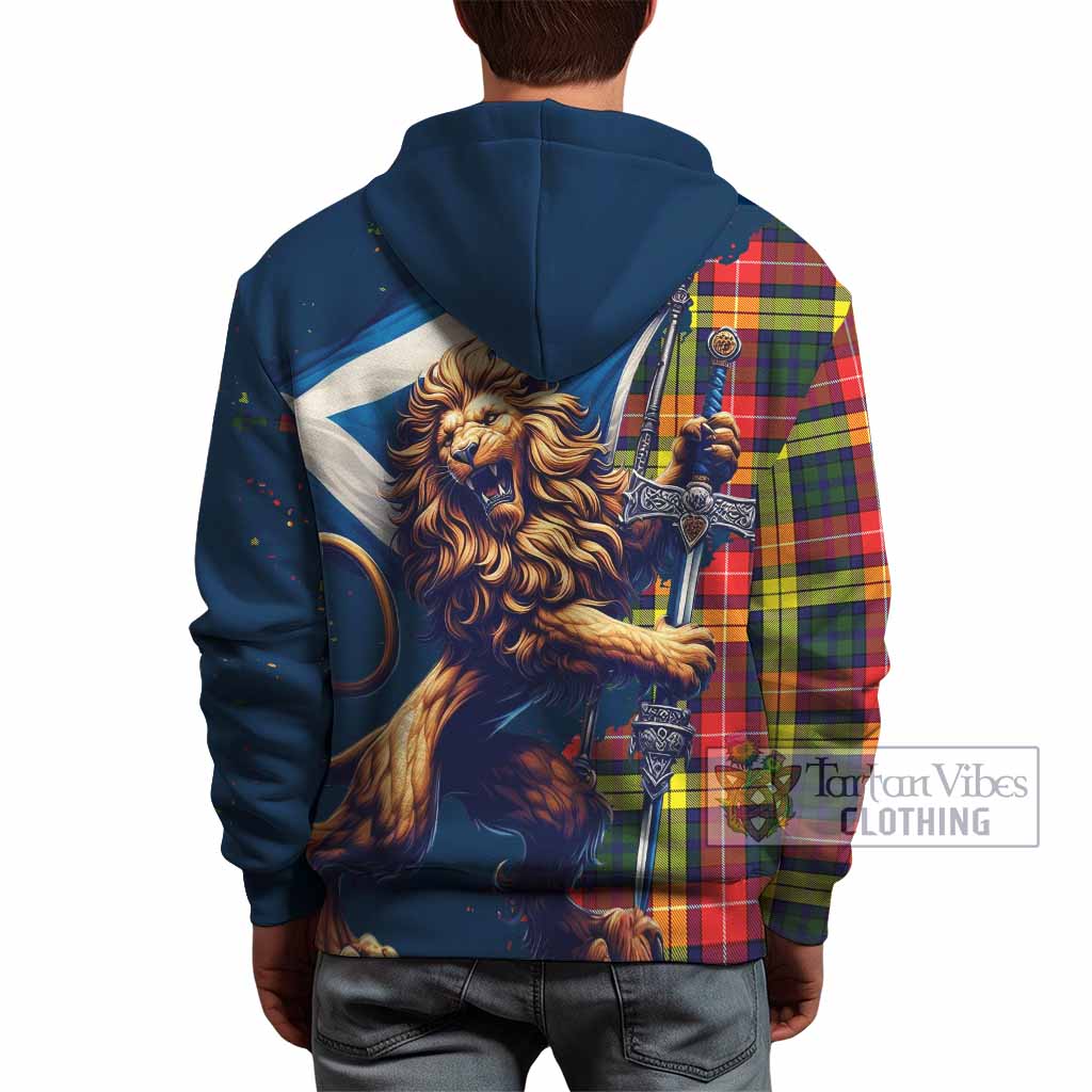 Dewar Tartan Family Crest Hoodie with Scottish Majestic Lion - Tartan Vibes Clothing