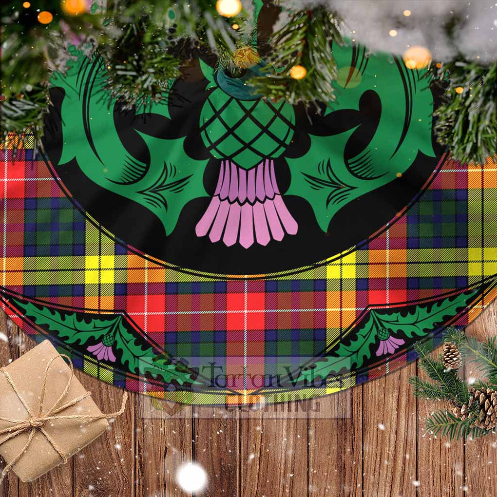 Dewar Tartan Christmas Tree Skirt Scottish Thistle Style - Tartan Vibes Clothing