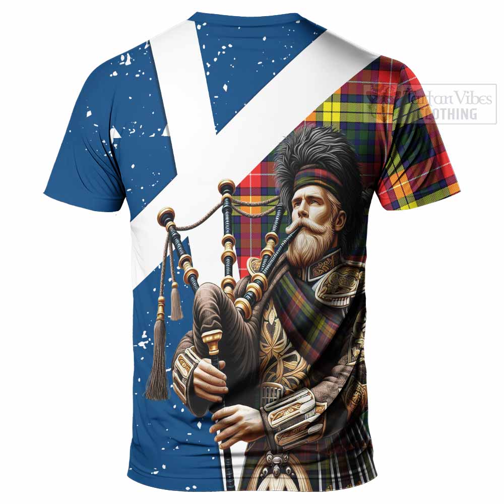 Dewar Tartan T-Shirt with Family Crest Scottish Bagpiper Vibes - Tartan Vibes Clothing