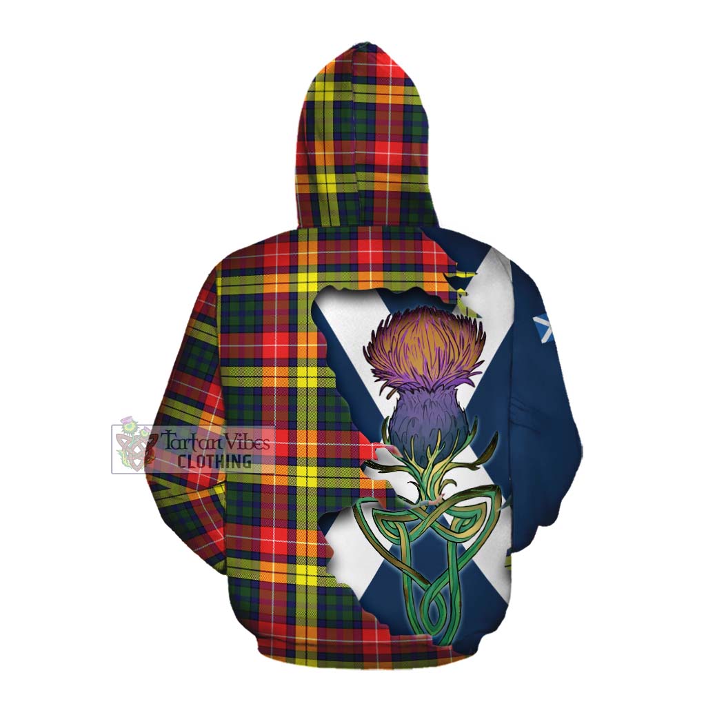 Dewar Tartan Family Crest Cotton Hoodie Scottish Thistle Celtic Inspired Pullover Hoodie - Tartan Vibes Clothing