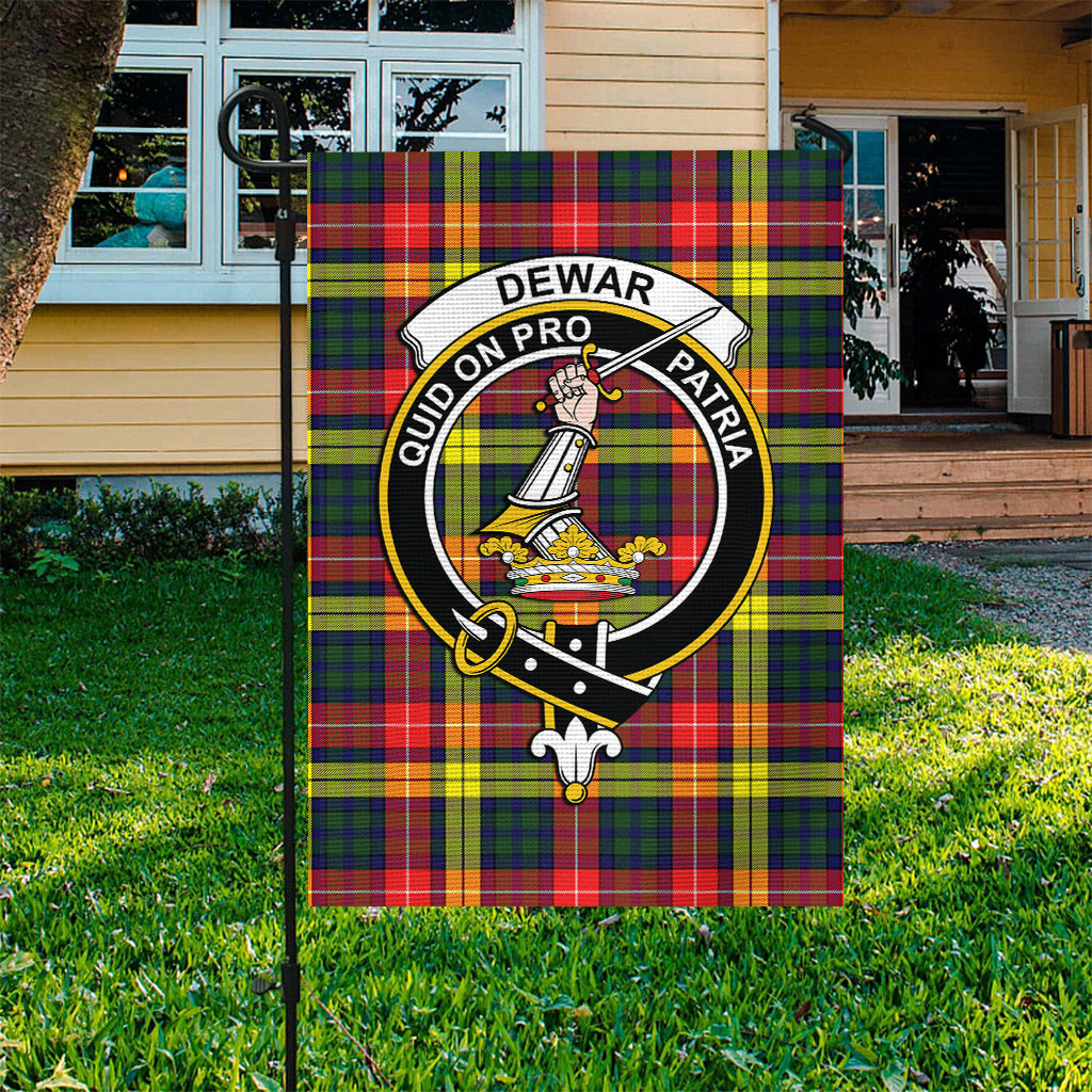 Dewar Tartan Flag with Family Crest - Tartan Vibes Clothing