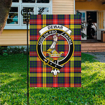 Dewar Tartan Flag with Family Crest - Tartan Vibes Clothing