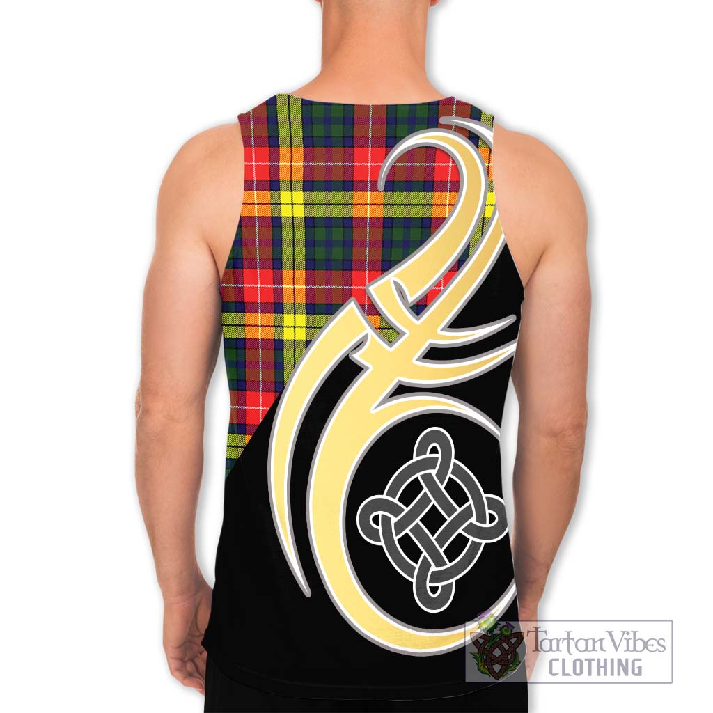 Dewar Tartan Men's Tank Top with Family Crest and Celtic Symbol Style - Tartan Vibes Clothing