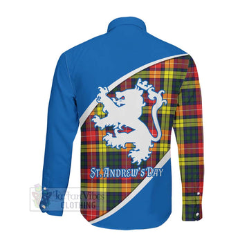 Dewar Family Crest Tartan Long Sleeve Button Shirt Celebrate Saint Andrew's Day in Style Men's Shirt - Tartan Vibes Clothing