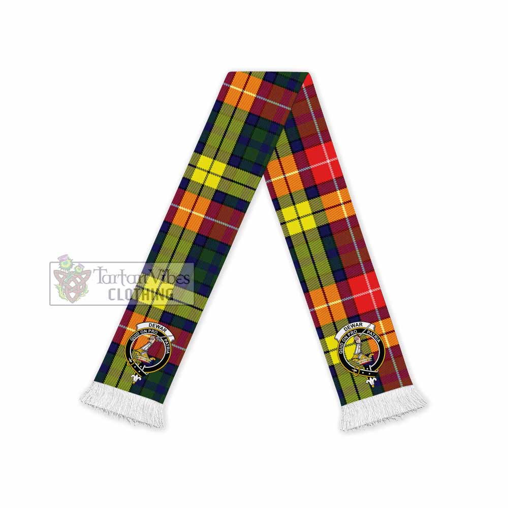 Dewar Tartan Ruffneck Scarf with Family Crest - Tartan Vibes Clothing
