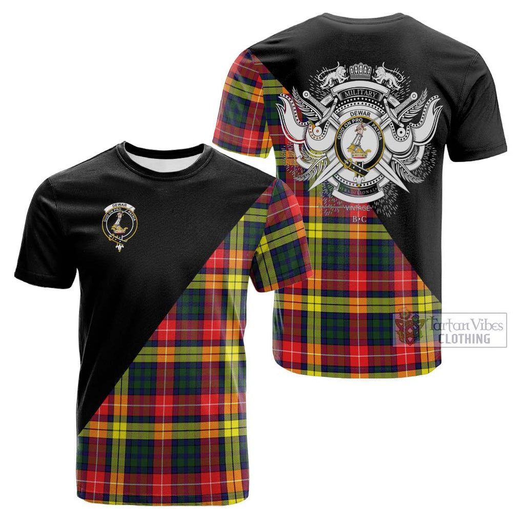 Dewar Tartan Cotton T-shirt with Family Crest and Military Logo Style Kid's Shirt - Tartan Vibes Clothing