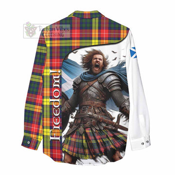Dewar Crest Tartan Women's Casual Shirt Inspired by the Freedom of Scottish Warrior - Tartan Vibes Clothing