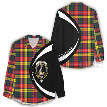 Dewar Tartan Women's Casual Shirt with Family Crest Circle Style - Tartan Vibes Clothing