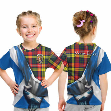Dewar Tartan Kid T-Shirt with Family Crest Scotland Patriotic Style - Tartan Vibes Clothing