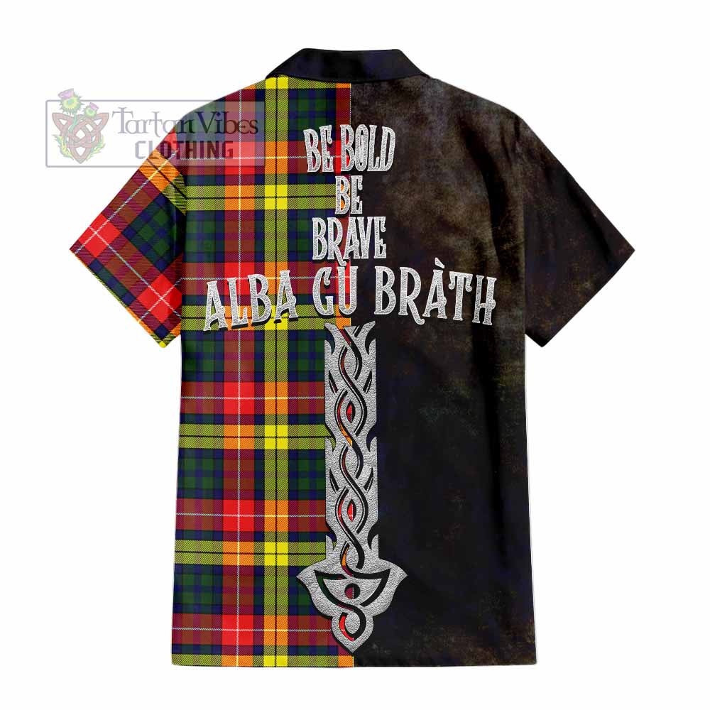 Dewar Tartan Family Crest Hawaiian Shirt Alba Gu Brath Be Brave Lion Ancient Style - Tartan Vibes Clothing