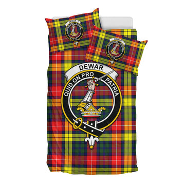 Dewar Tartan Bedding Set with Family Crest - Tartan Vibes Clothing