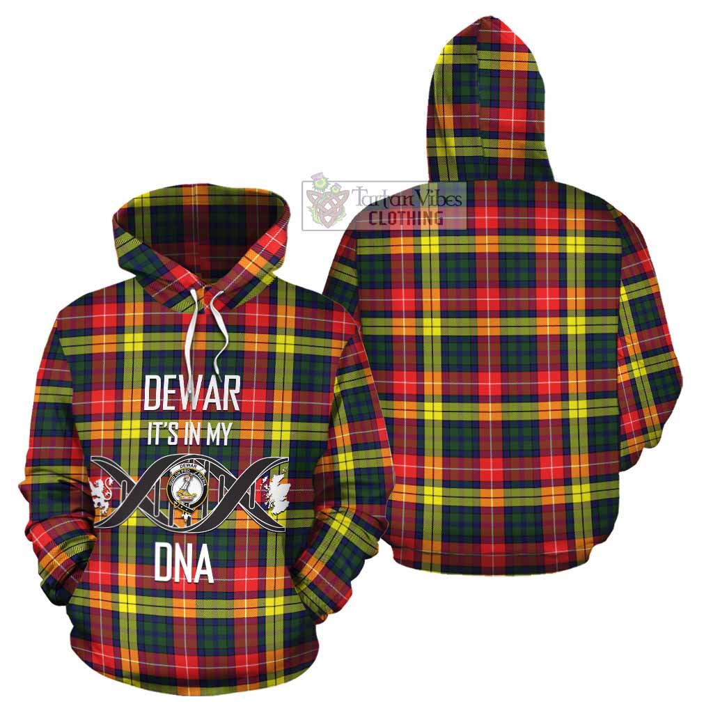 Dewar Tartan Cotton Hoodie with Family Crest DNA In Me Style Zip Hoodie - Tartan Vibes Clothing