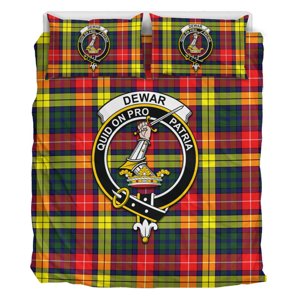 Dewar Tartan Bedding Set with Family Crest - Tartan Vibes Clothing