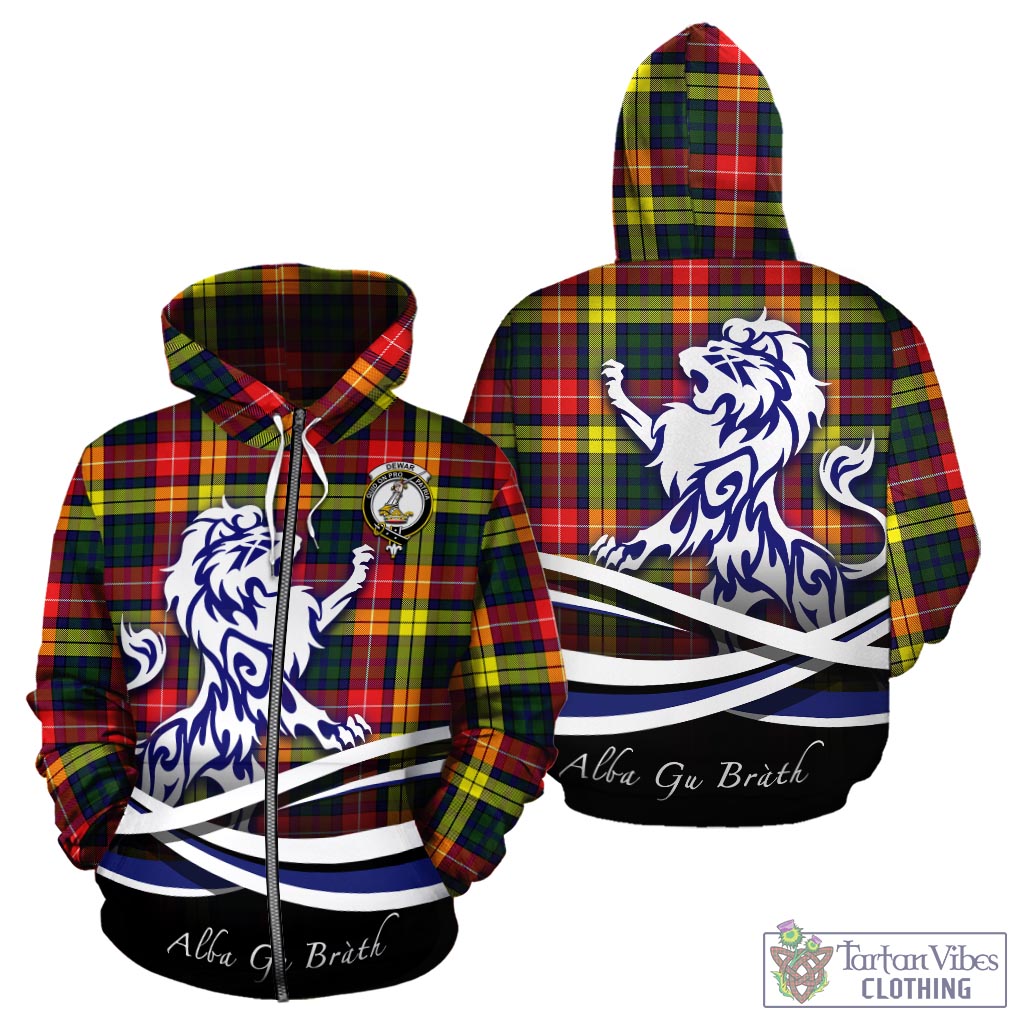 Dewar Tartan Hoodie with Alba Gu Brath Regal Lion Emblem - Tartan Vibes Clothing