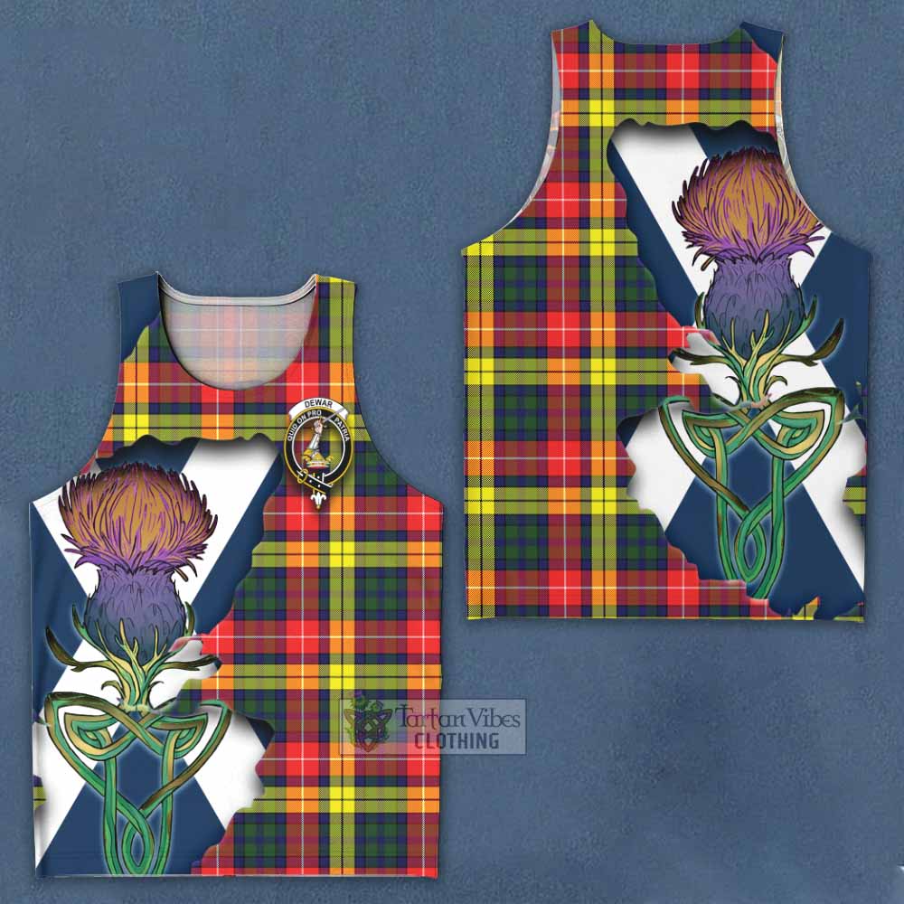 Dewar Tartan Family Crest Men's Tank Top Scottish Thistle Celtic Inspired - Tartan Vibes Clothing
