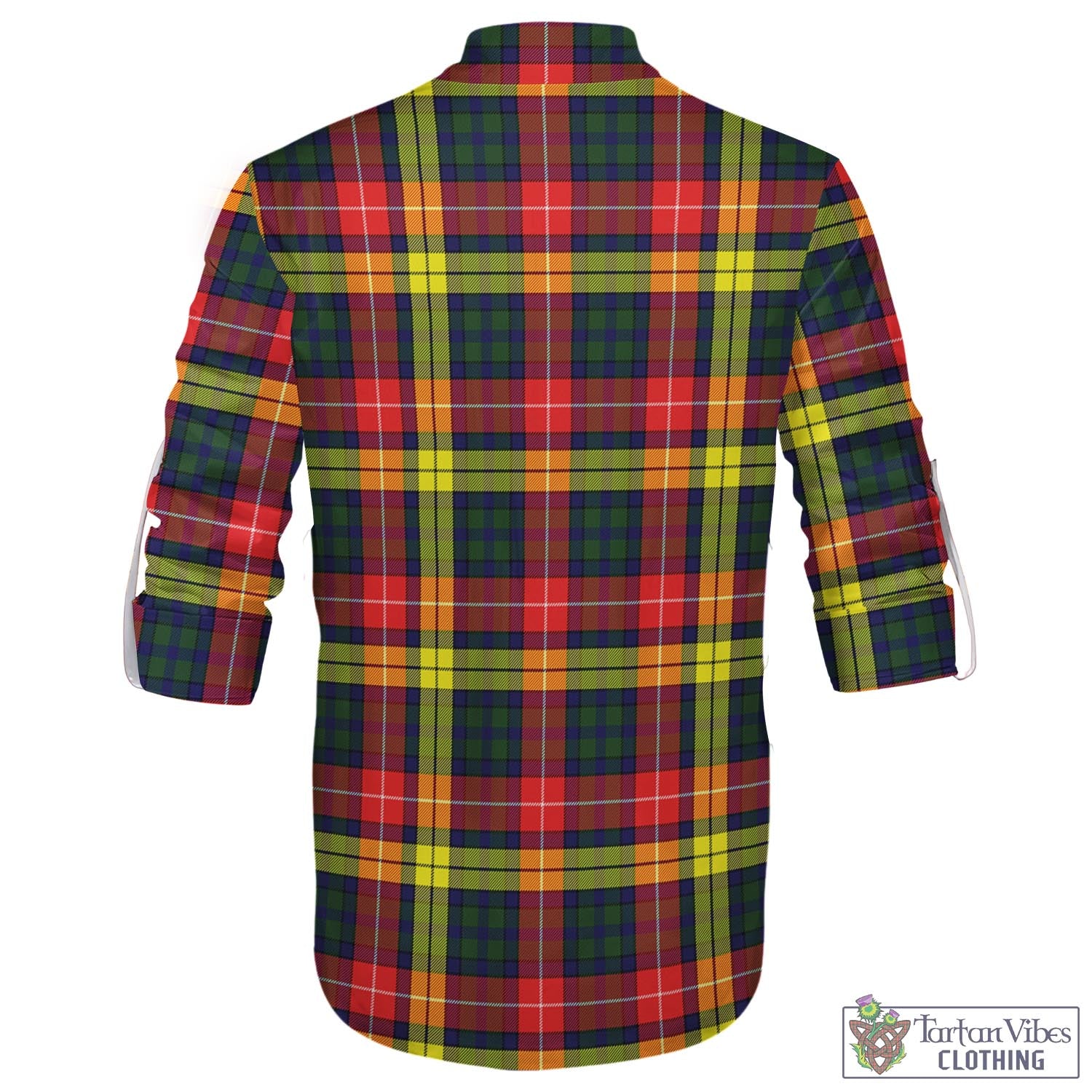 Tartan Vibes Clothing Dewar Tartan Men's Scottish Traditional Jacobite Ghillie Kilt Shirt with Family Crest