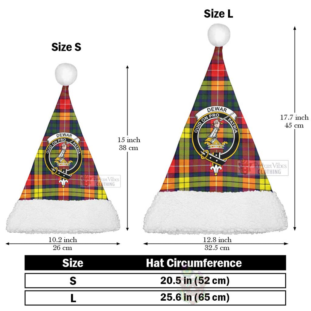 Dewar Tartan Christmas Santa Hats with Family Crest Christmas Hat L 25.6in (65cm) - Tartan Vibes Clothing