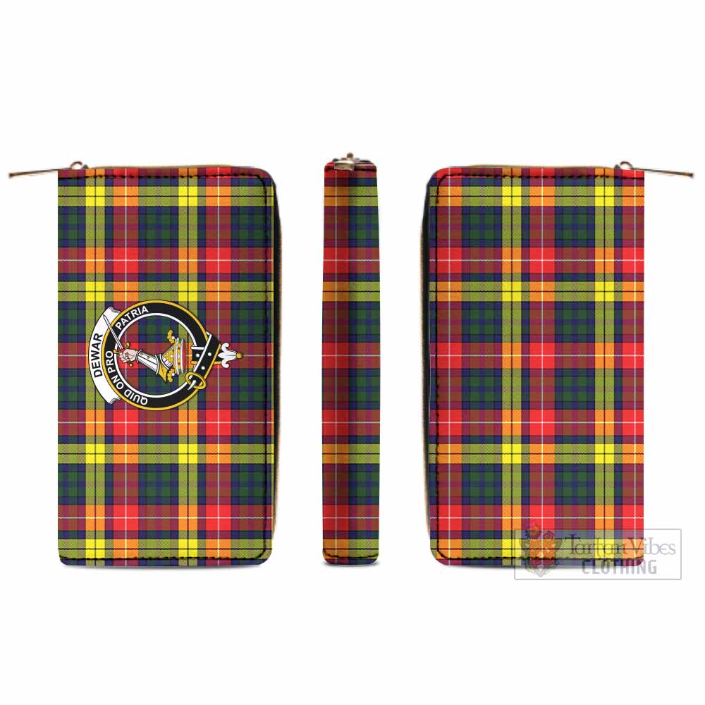 Dewar Tartan Women's Leather Wallet with Family Crest - Tartan Vibes Clothing
