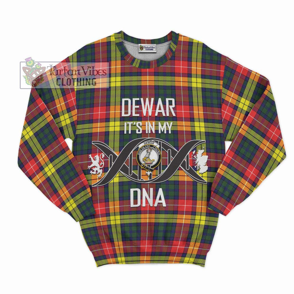 Dewar Tartan Sweatshirt with Family Crest DNA In Me Style - Tartan Vibes Clothing