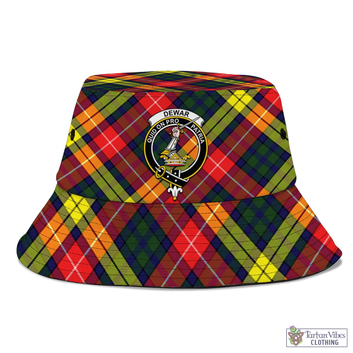 Dewar Tartan Bucket Hat with Family Crest - Tartan Vibes Clothing