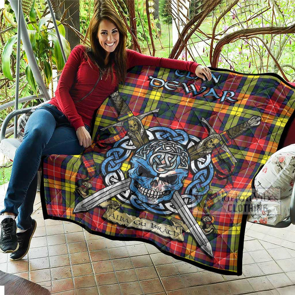 Dewar Tartan Quilt with Celtic Skull Alba Gu Brath Style - Tartan Vibes Clothing