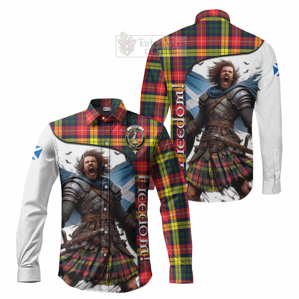 Dewar Crest Tartan Long Sleeve Button Shirt Inspired by the Freedom of Scottish Warrior - Tartan Vibes Clothing