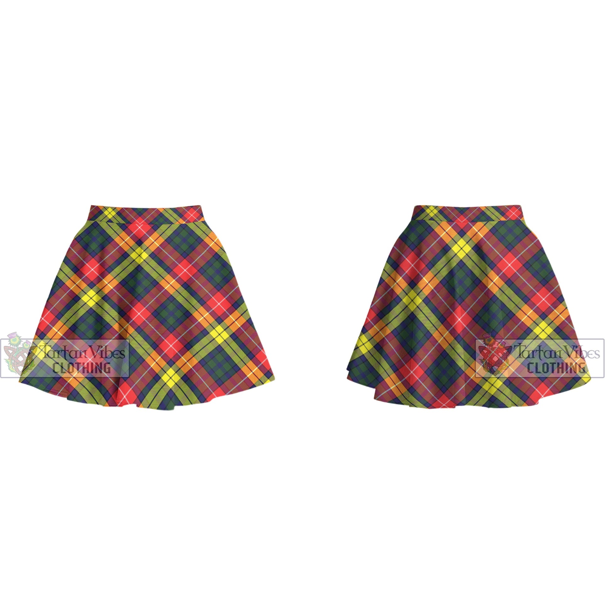 Dewar Tartan Women's Plated Mini Skirt Cross Style - Tartan Vibes Clothing