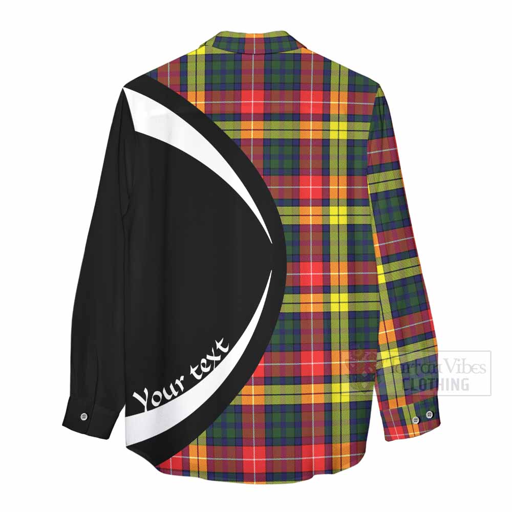 Dewar Tartan Women's Casual Shirt with Family Crest Circle Style - Tartan Vibes Clothing