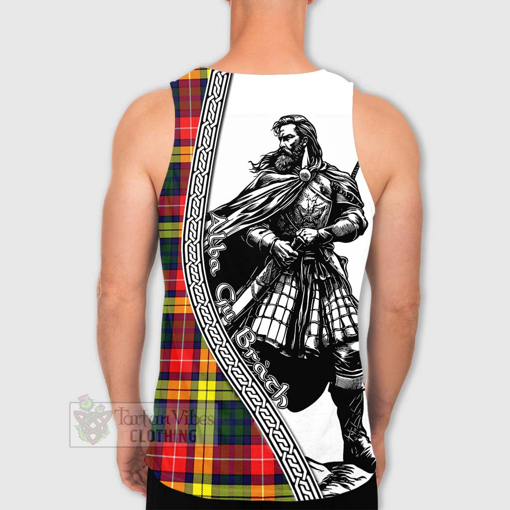 Dewar Tartan Clan Crest Men's Tank Top with Highlander Warrior Celtic Style - Tartan Vibes Clothing