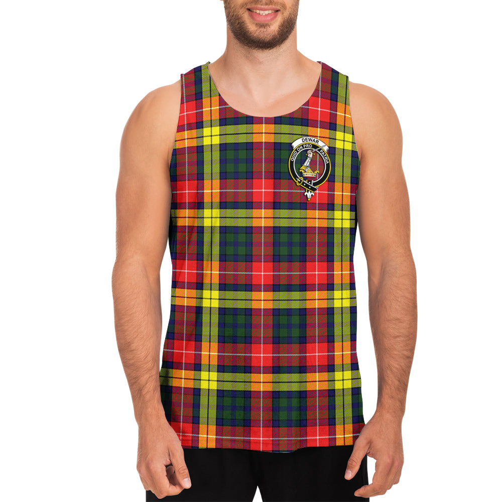 Dewar Tartan Mens Tank Top with Family Crest - Tartan Vibes Clothing
