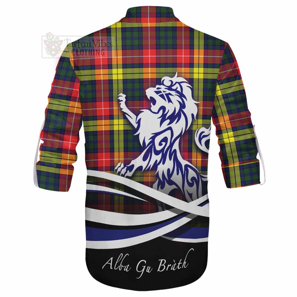 Dewar Tartan Ghillie Kilt Shirt with Alba Gu Brath Regal Lion Emblem - Tartan Vibes Clothing