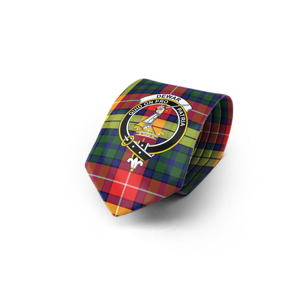 Dewar Tartan Classic Necktie with Family Crest - Tartan Vibes Clothing