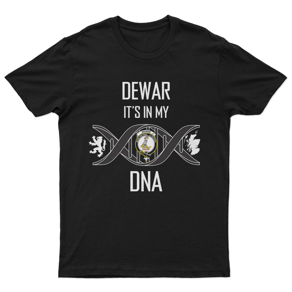 Dewar Family Crest DNA In Me Mens Cotton T Shirt - 2D-tartanvibesclothing