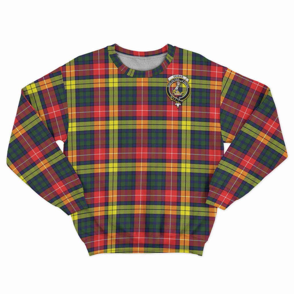 Dewar Tartan Sweatshirt with Family Crest - Tartan Vibes Clothing