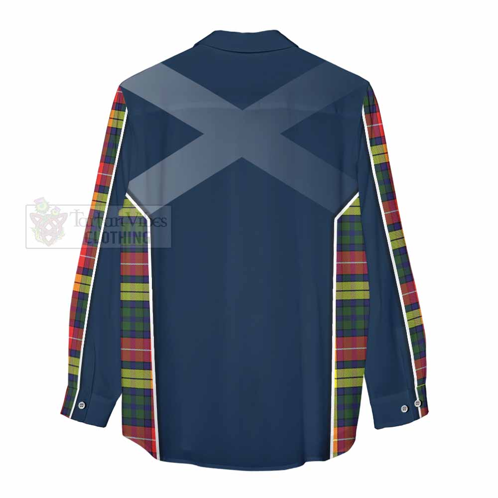 Tartan Vibes Clothing Dewar Tartan Women's Casual Shirt with Family Crest and Lion Rampant Vibes Sport Style