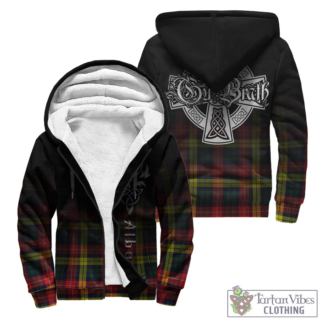 Dewar Tartan Sherpa Hoodie Featuring Alba Gu Brath Family Crest Celtic Inspired - Tartan Vibes Clothing