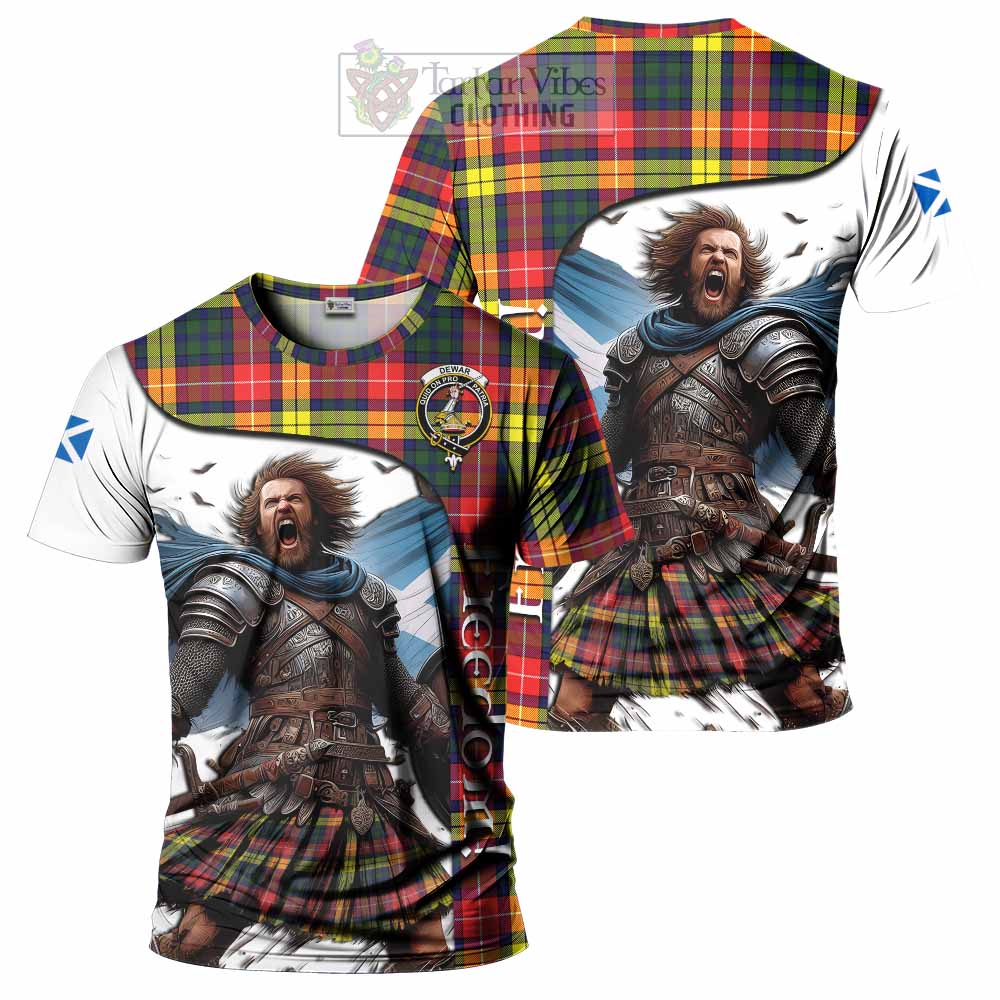 Dewar Crest Tartan T-Shirt Inspired by the Freedom of Scottish Warrior - Tartan Vibes Clothing