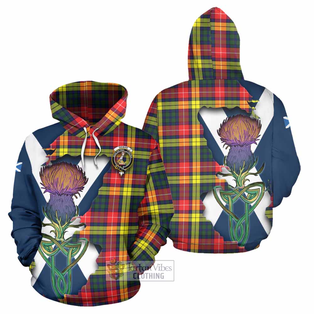 Dewar Tartan Family Crest Hoodie Scottish Thistle Celtic Inspired - Tartan Vibes Clothing