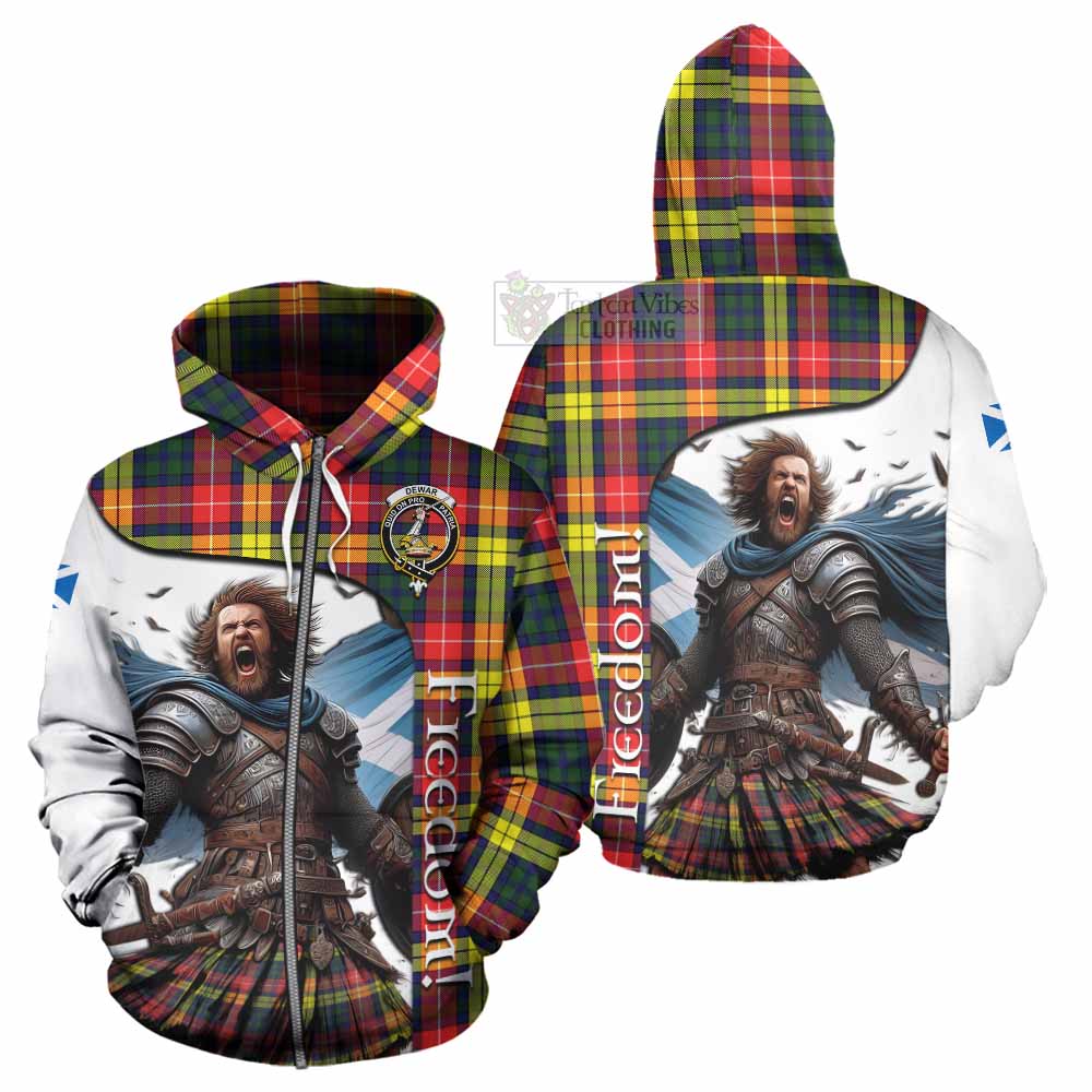 Dewar Crest Tartan Hoodie Inspired by the Freedom of Scottish Warrior Zip Hoodie - Tartan Vibes Clothing