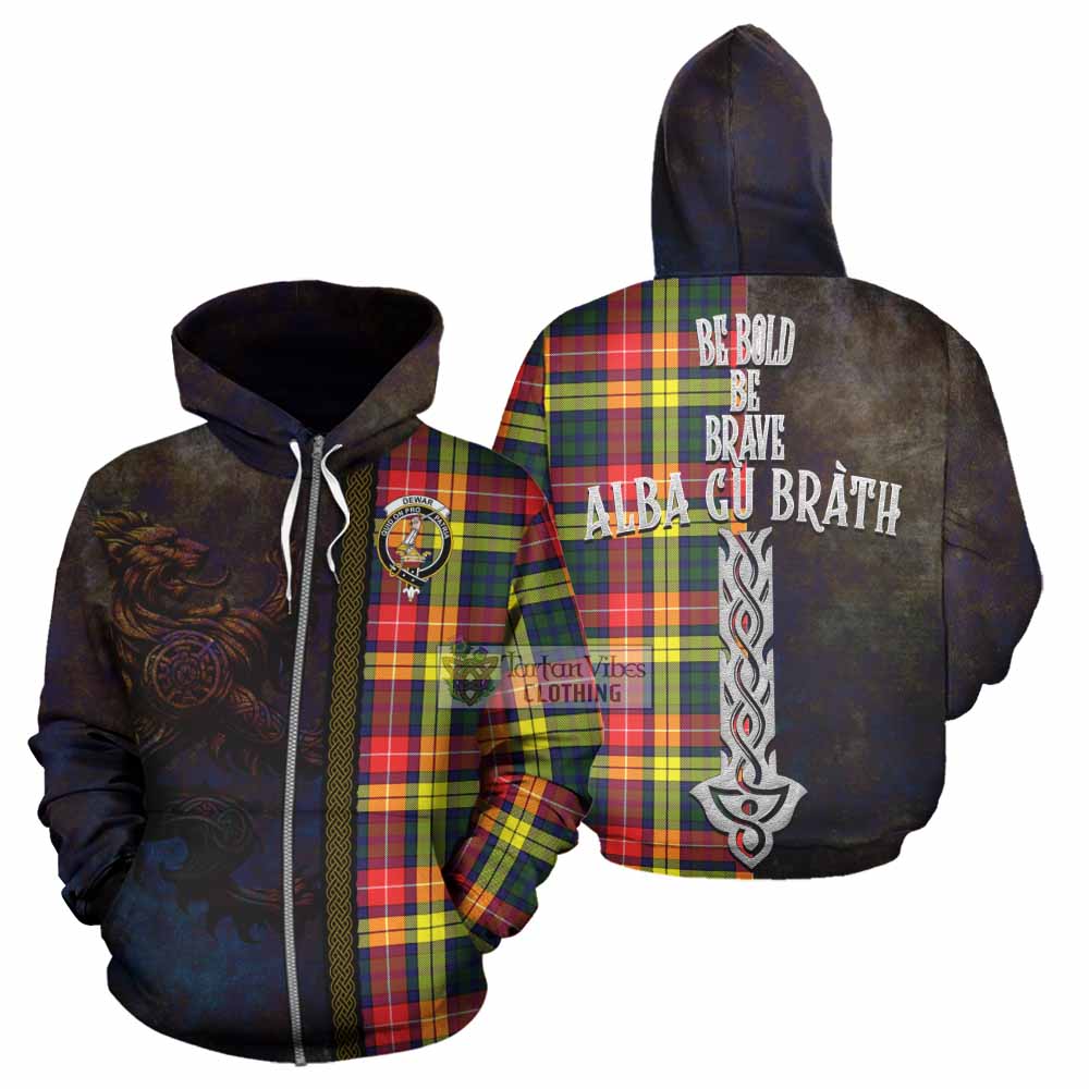 Dewar Tartan Family Crest Hoodie Alba Gu Brath Be Brave Lion Ancient Style Zip Hoodie - Tartan Vibes Clothing