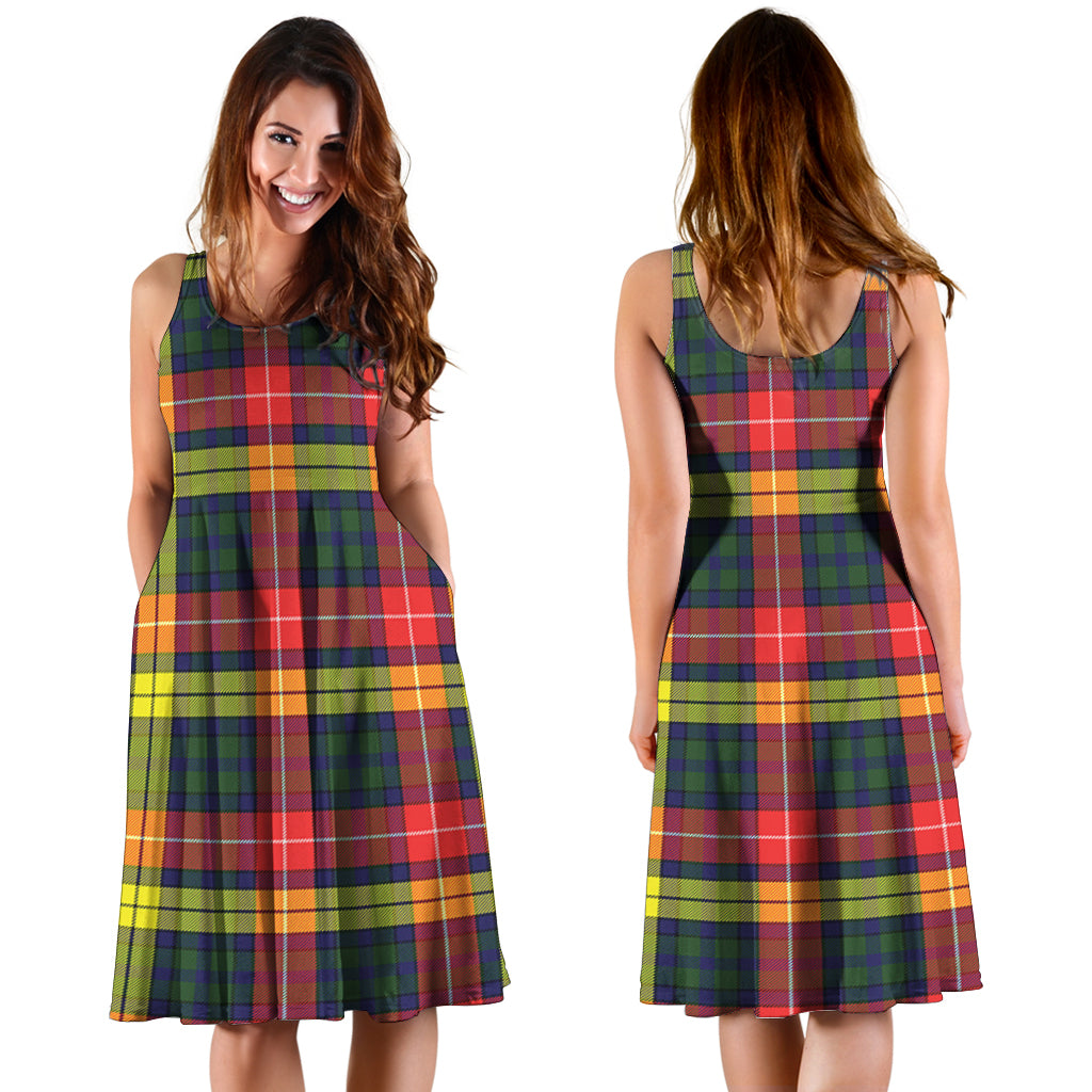 Dewar Tartan Sleeveless Midi Womens Dress - Tartan Vibes Clothing