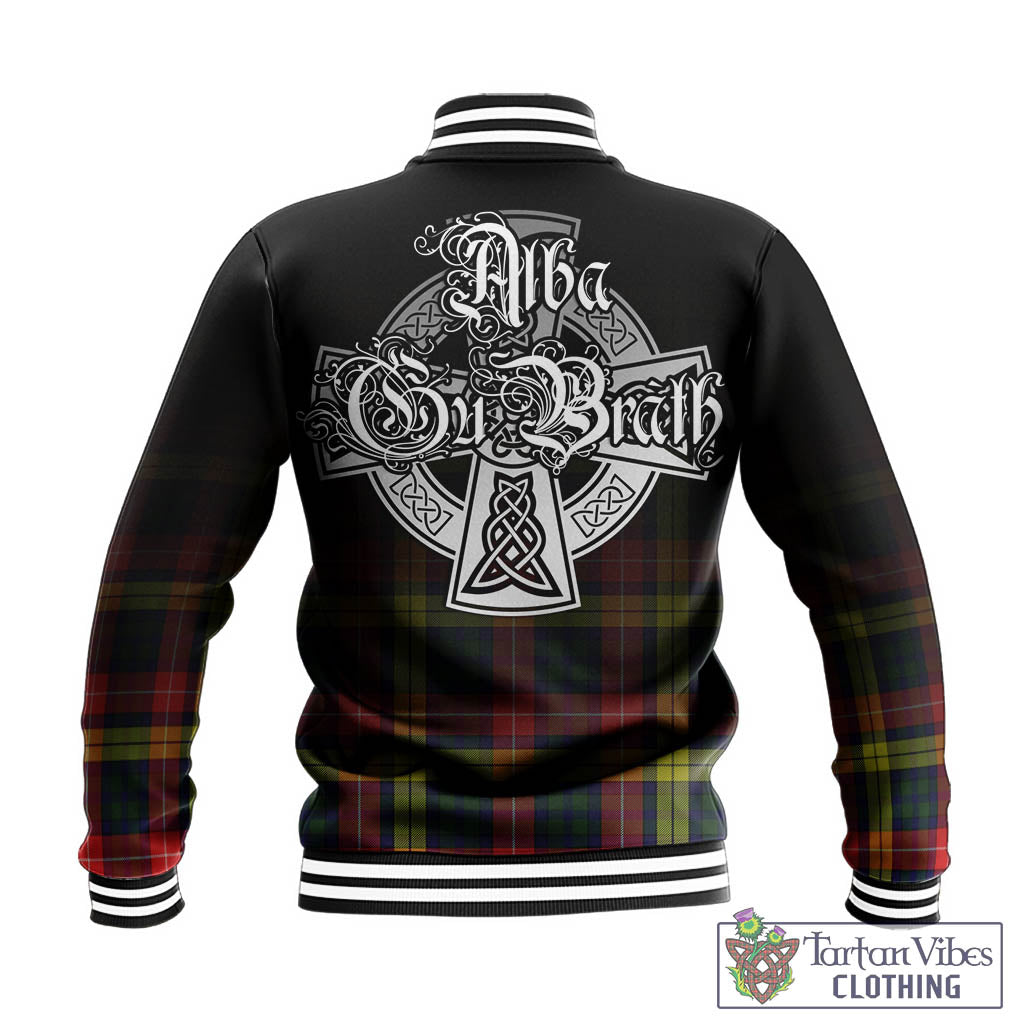 Dewar Tartan Baseball Jacket Featuring Alba Gu Brath Family Crest Celtic Inspired - Tartan Vibes Clothing