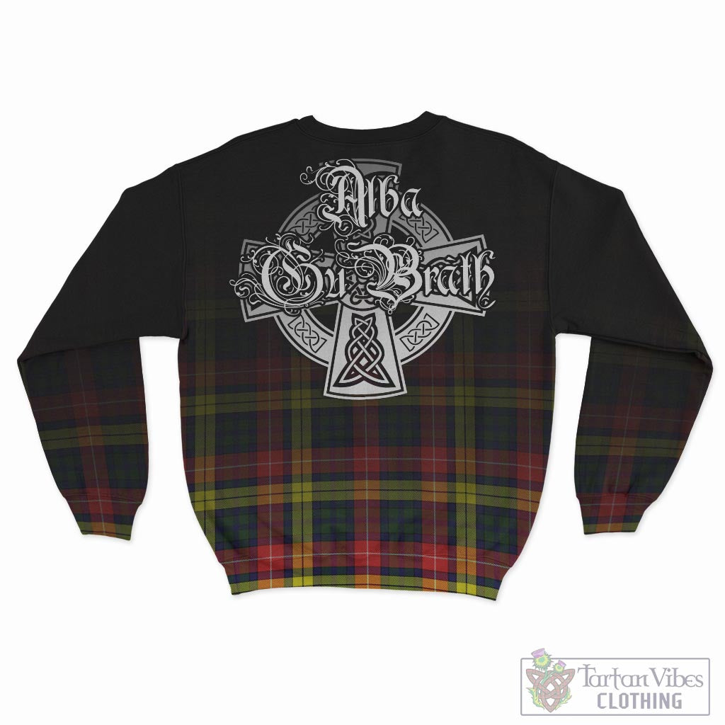 Dewar Tartan Sweatshirt Featuring Alba Gu Brath Family Crest Celtic Inspired - Tartan Vibes Clothing